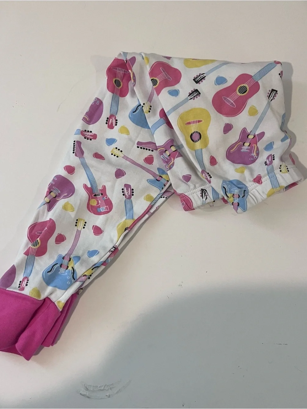 Magnolia Baby Toddler Girls Pink Guitar Print Pajamas 3T Pima Cotton